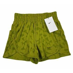 Nike Dri-FIT Girls Size M Training Shorts 3” Breezy Green Terry Lined, HR, Print